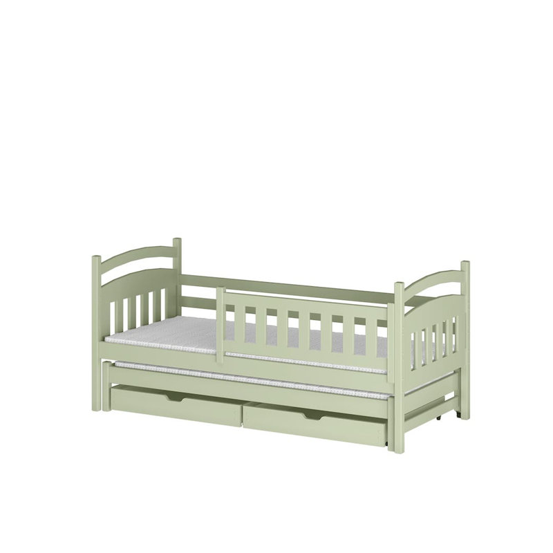 Galaxy Bed with Trundle and Storage 90x190cm - Smart, Secure Sleep with Added Storage, Olive