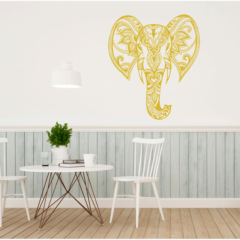 Adhésif décoratif éléphant, H 36 po x l 41 po, Argent