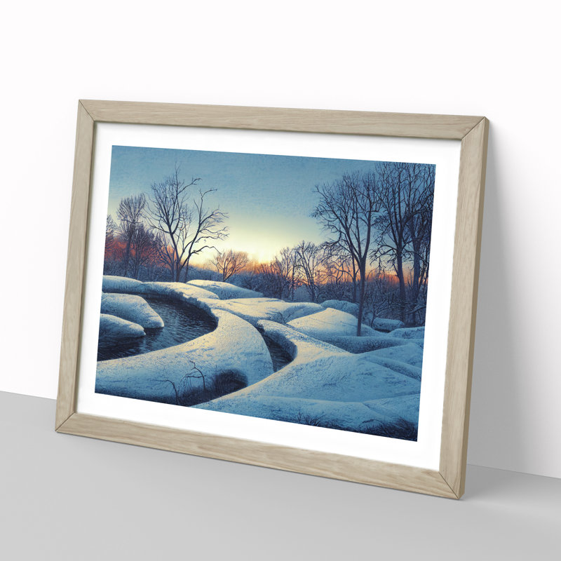 A Fanciful Winter Forest - Single Picture Frame Print, Oak Framed, 34cm H x 46cm W x 2cm D