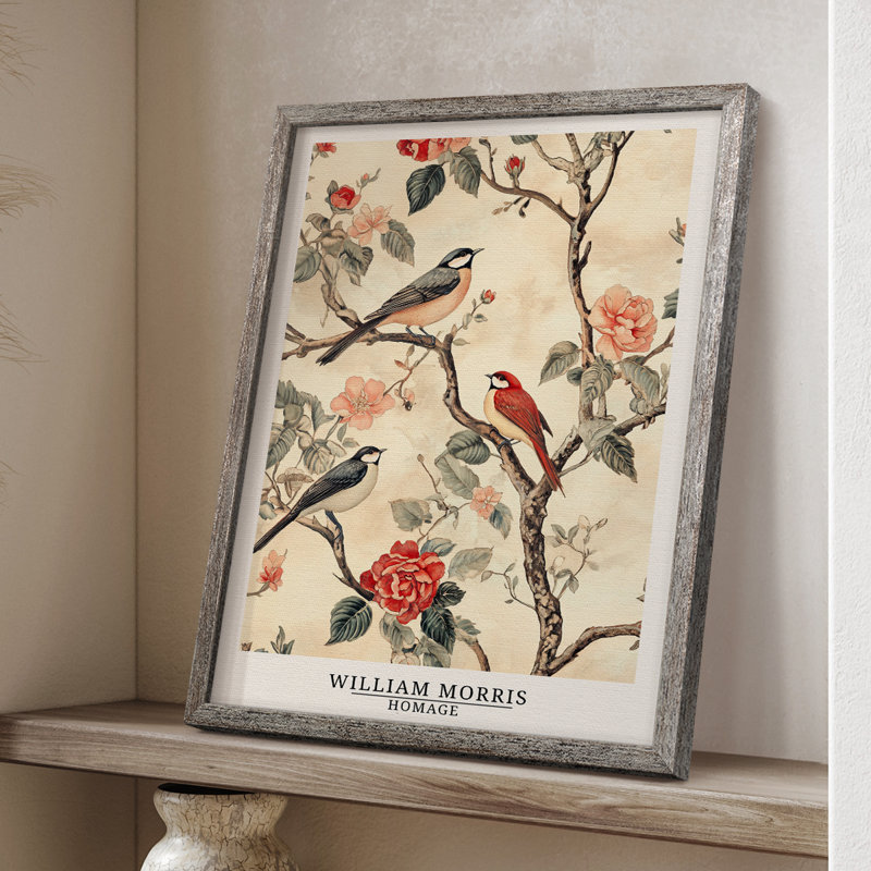 Imprimé encadré de la série XL de William Morris - bois massif, H 11 po x l 9 po