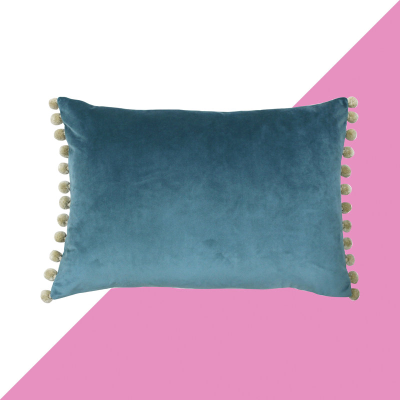 Rectangular Cushion, Duck Egg Blue/Natural