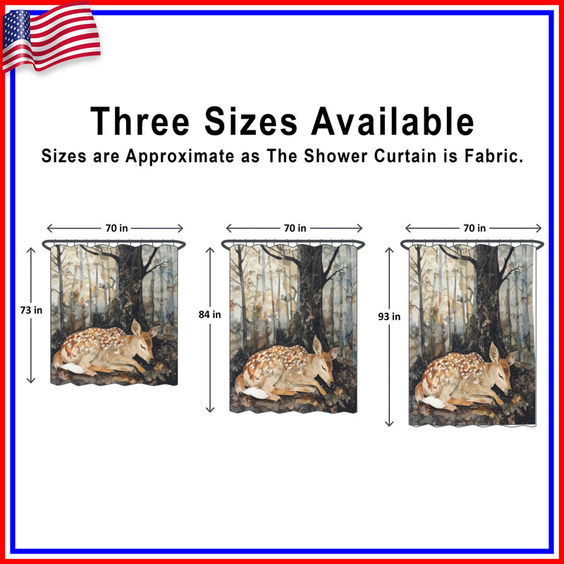 Rideaux de douche Fawn In Forest Extra Long, L 70 po x H 93 po