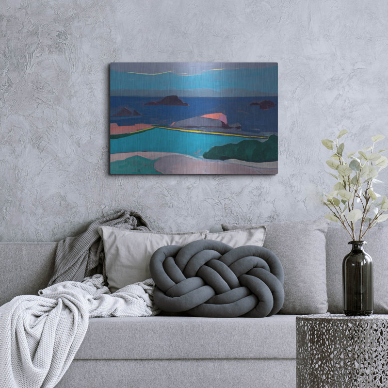 Art mural en métal «Seal Rocks» par Jenny Wantuch, H 24 po x l 36 po
