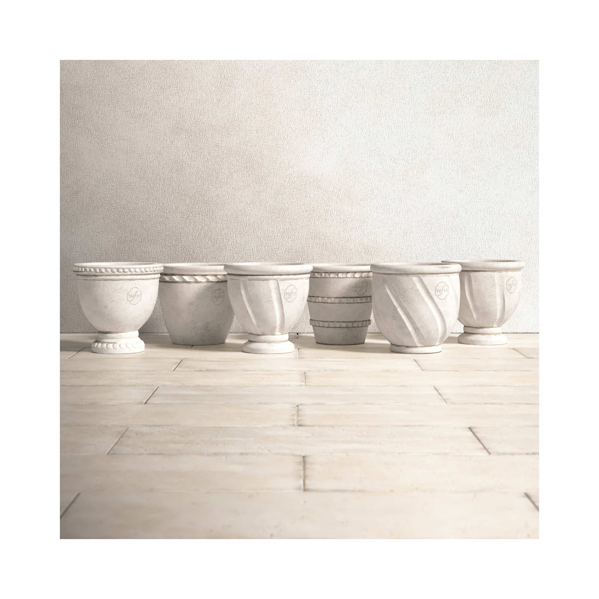Griffith Handmade Clay Urn Planter Set