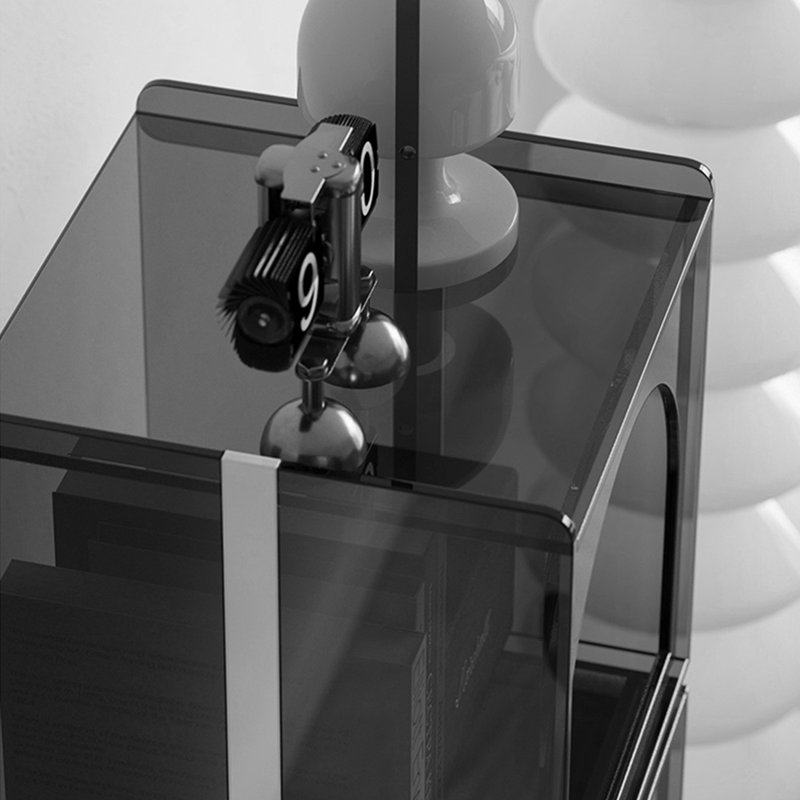 Commode d'appoint moderne et multifonctionnelle en acrylique, Noir, noir, noir, noir