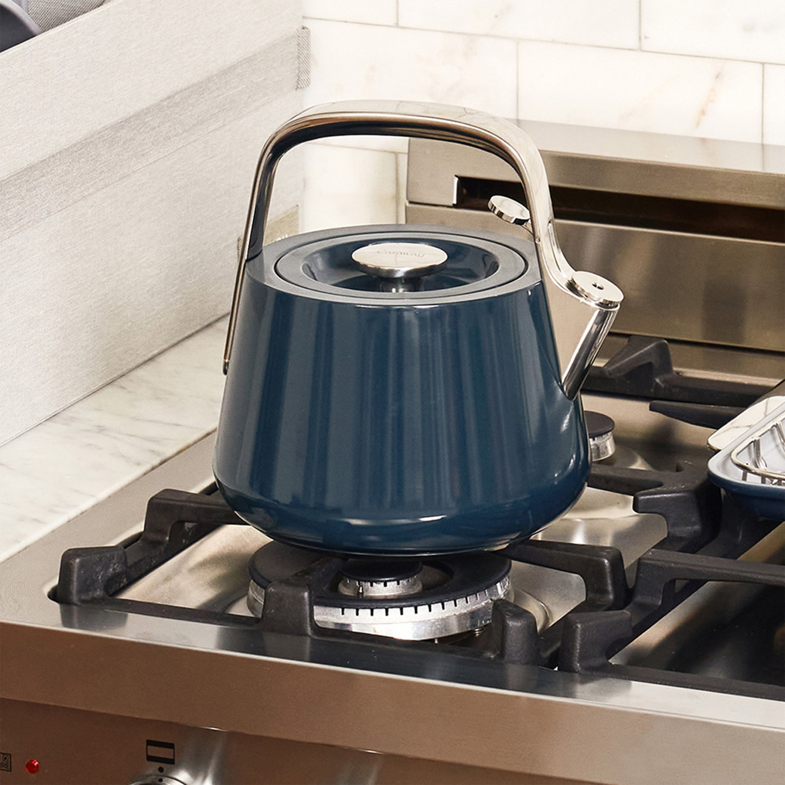 Caraway Stovetop Whistling Tea Kettle, Navy
