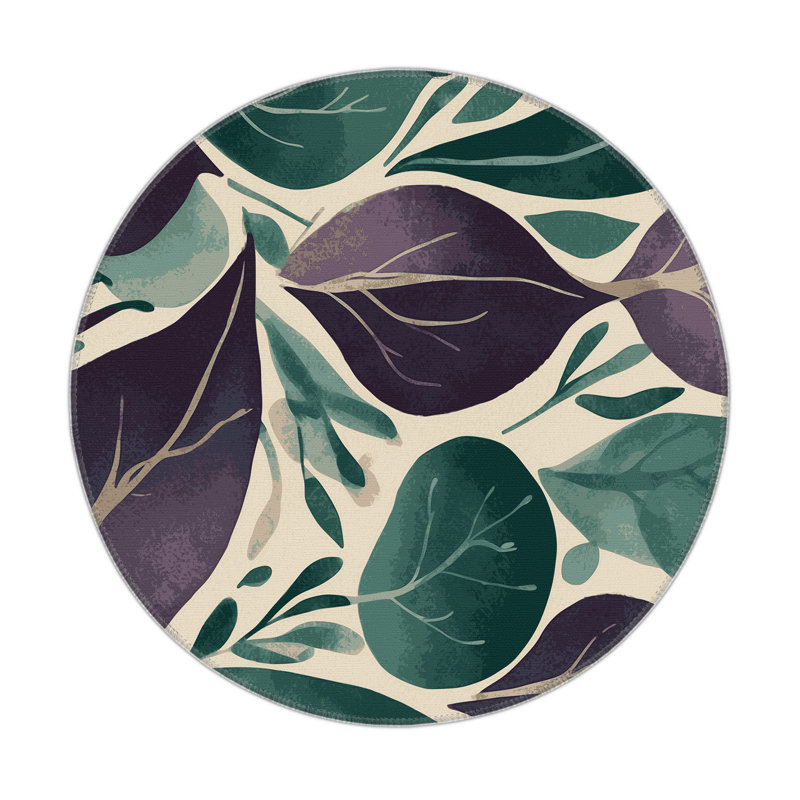 Tapis intérieur et extérieur Celestial Sprouts, Rond 5 pi