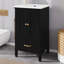 Meuble-lavabo de 20 pouces avec lavabo, 2 portes à fermeture douce et un tiroir, butoir de porte magnétique et patins réglables