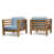Teak Frame / Blue Cushion