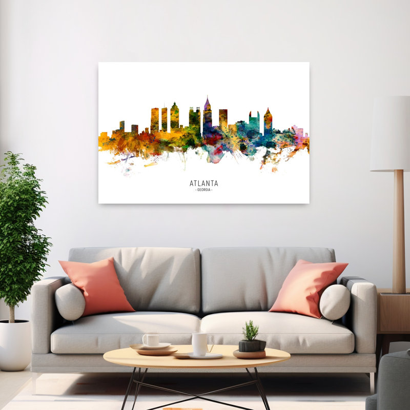 «Vibrant Atlanta Skyline», art contemporain urbain, H 40 po x l 60 po