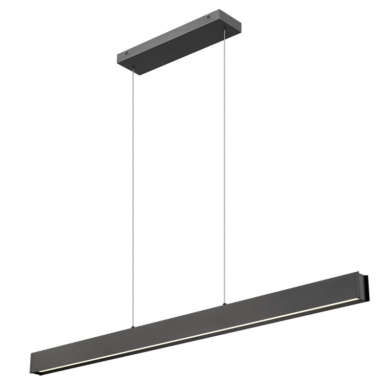 Lustre linéaire 1 lumière Dunkley, Noir mat, H 3 po x l 55 po x P 4,5 po