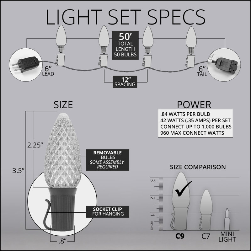 OptiCore String Lights, Pink, 50' L
