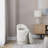18" Upholstered Vanity Stool With Swivel In Cream Fabric-665496902