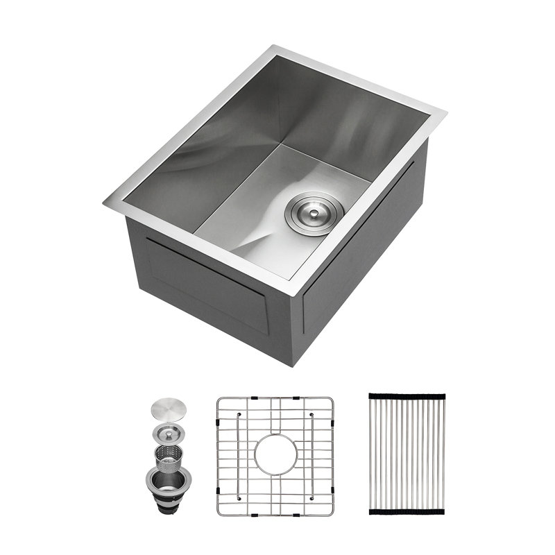 14 Inch Undermount Sink - 14"X18"X9" Undermount Stainless Steel Kitchen Sink 16 Gauge 9 Inch Deep Single Bowl Kitchen Sink Basin