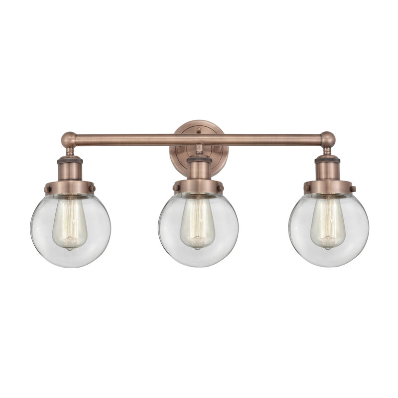 Alphonsa 3 - Light Dimmable Vanity Light, Clear, Antique Copper