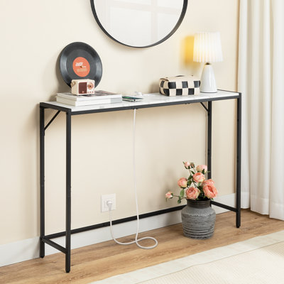 43.3” Entrance Table with Power Station, Behind Couch Table