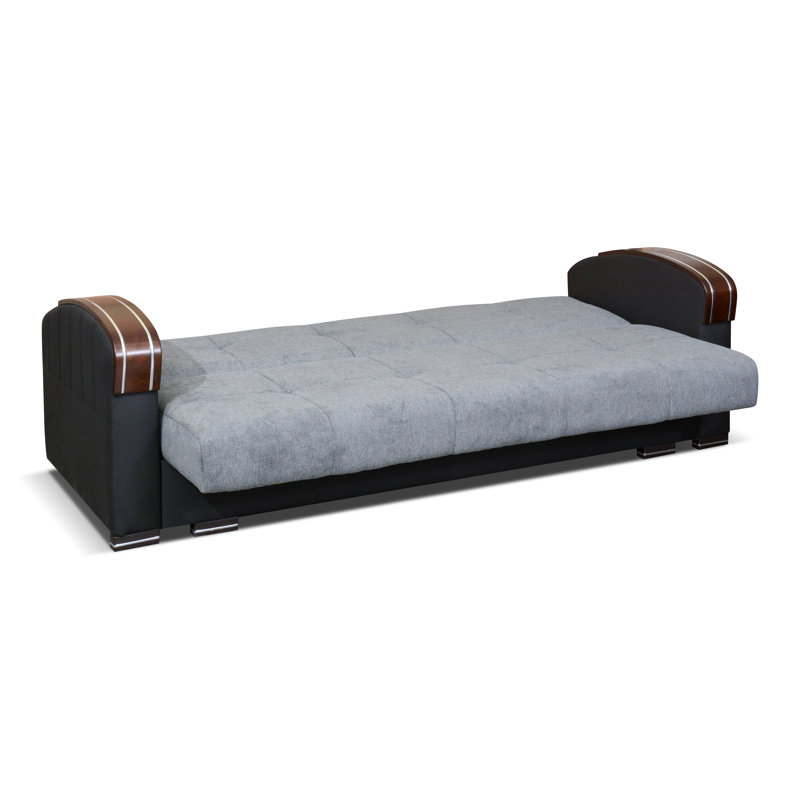 Meriwether Upholstered 90'' Sleeper Sofa, Gray