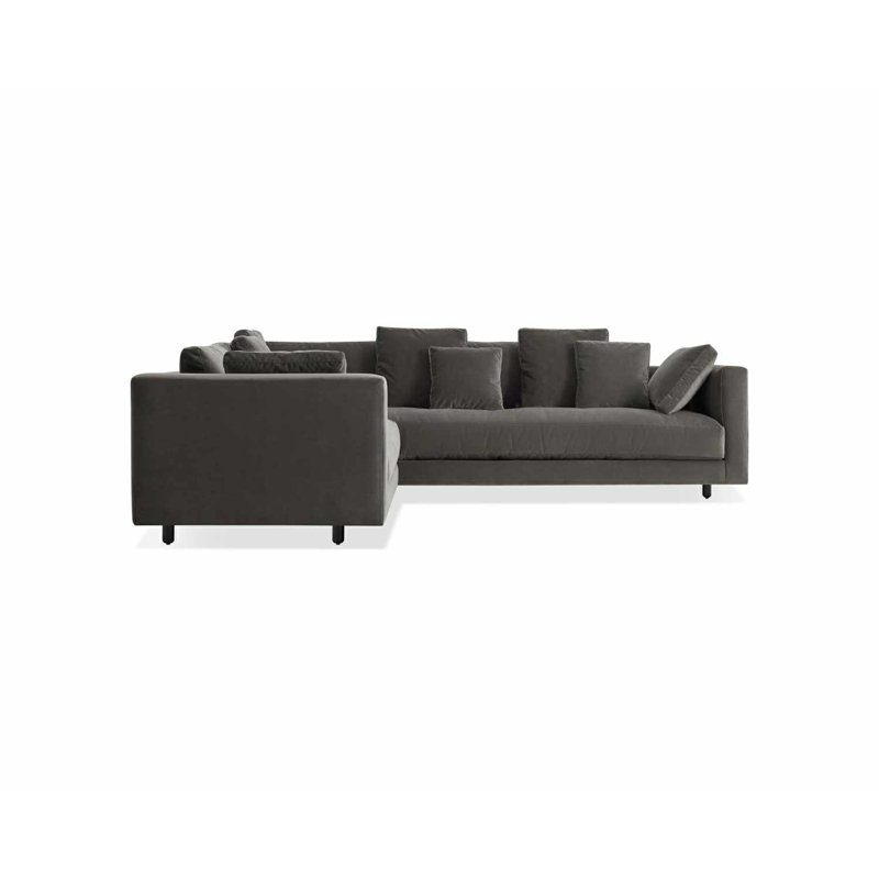 Hands Down Sectional, Camel Velvet/Sanford Navy, Left Hand Facing, Tofte Navy Polyester Blend
