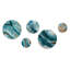 Blue Gold Half Circle Marble Abstract IV - Abstract Marble Metal Wall Décor