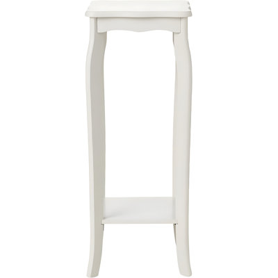 2 Tier Wooden Plant Stand With Elegant White Finish