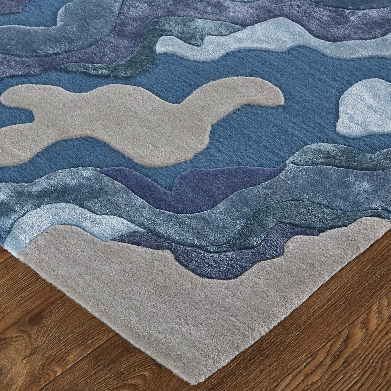 Wool Abstract Indoor Rug, Rectangle 5' x 8'