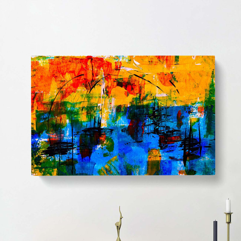 Abstract Art Painting Vol.57 by S.Johnson - Wrapped Canvas Painting Print, 40cm H x 60cm W x 3cm D