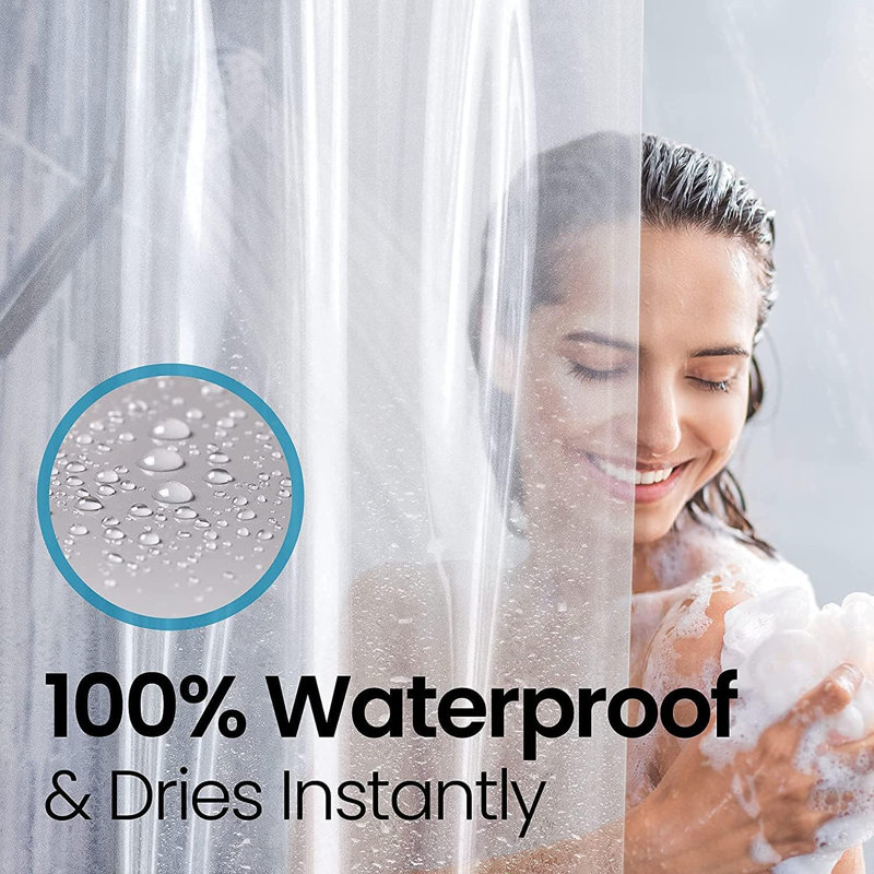Rideau de douche en PEVA de qualité supérieure - imperméable, non toxique, œillets antirouille, accessoire de salle de bain robuste pour une expérience de douche propre et sèche