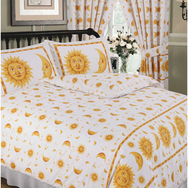 SUN and MOON Rives 132 TC Duvet Cover Set, King Duvet Cover + 2 Standard Pillowcases