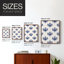 Motif de fleurs indigo I, reproduction encadrée - bois massif-830371612-830371589