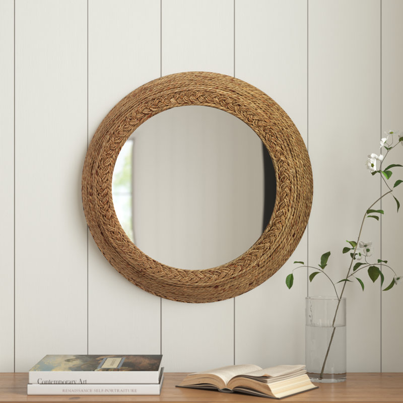Bostwick Seagrass Round Wall Mirror