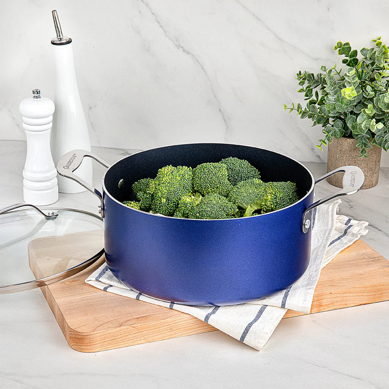 Granite Blue 15-Piece Nonstick Aluminum Cookware Set