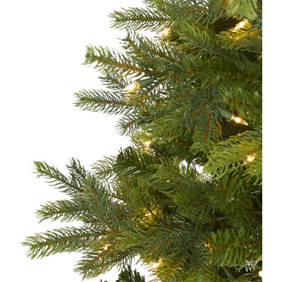  4ft Spruce Artificial Christmas Tree with Clear Lights and Bendable Branches
