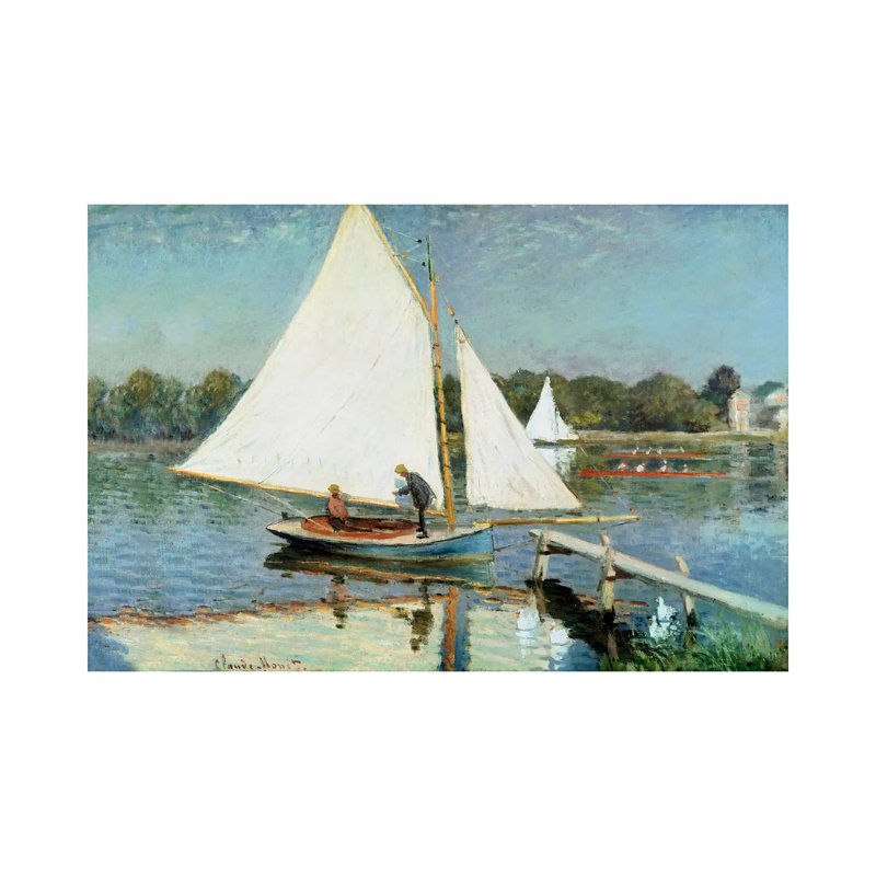 Voile à Argenteuil, vers 1874 - Giclée sur toile tendue avec châssis, H 32 po x l 48 po