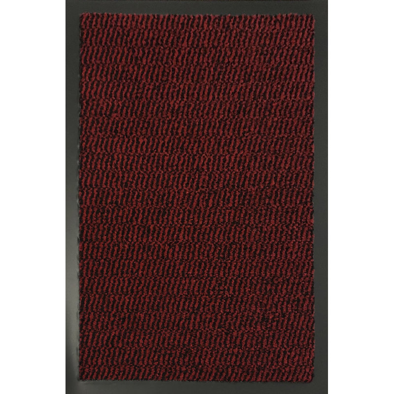 Aarib Non-Slip Doormat, Rectangle 60cm x 90cm, Red