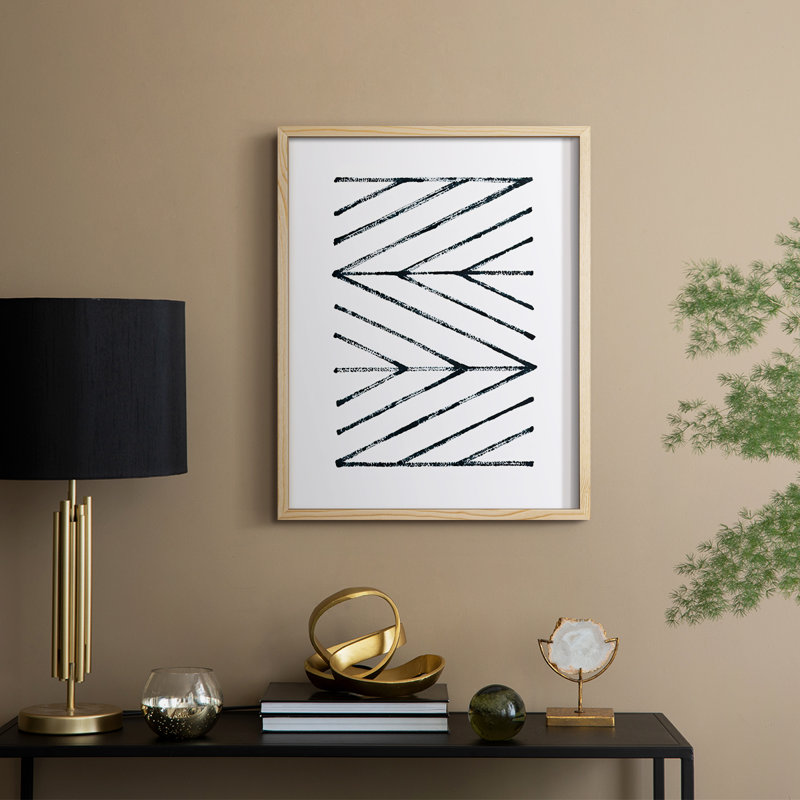 «Geometric Meditation III», reproduction encadrée - bois massif, Naturel, H 11 po x l 9 po