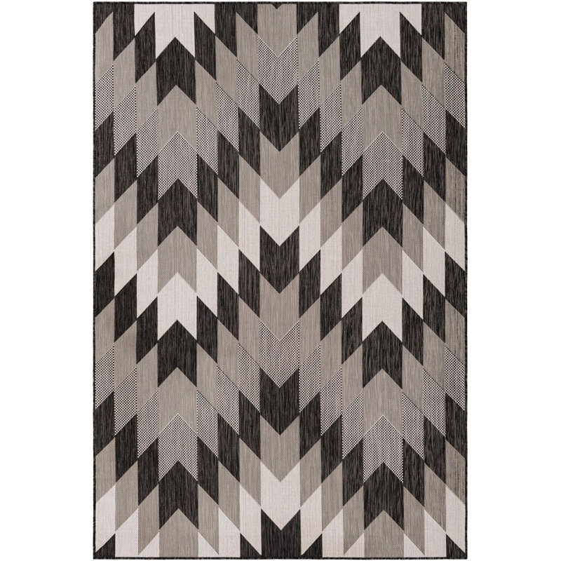 Tapis noir Aucun Nykeia, Rectangle 6 pi 1 po x 9 pi
