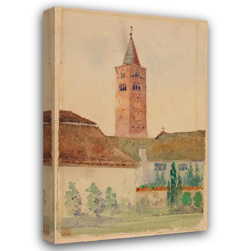«Church Tower, Italy» par Cass Gilbert - Art mural sur toile tendue avec châssis, H 24 po x l 17 po