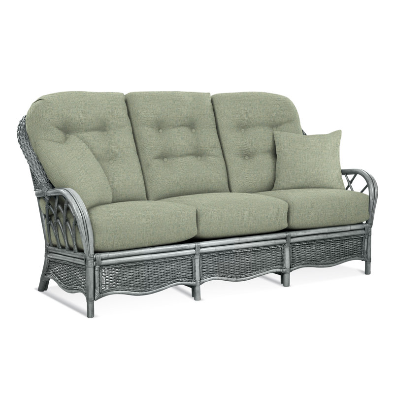 Everglade Sofa, Green Performance Fabric; 0851-54, Nickel
