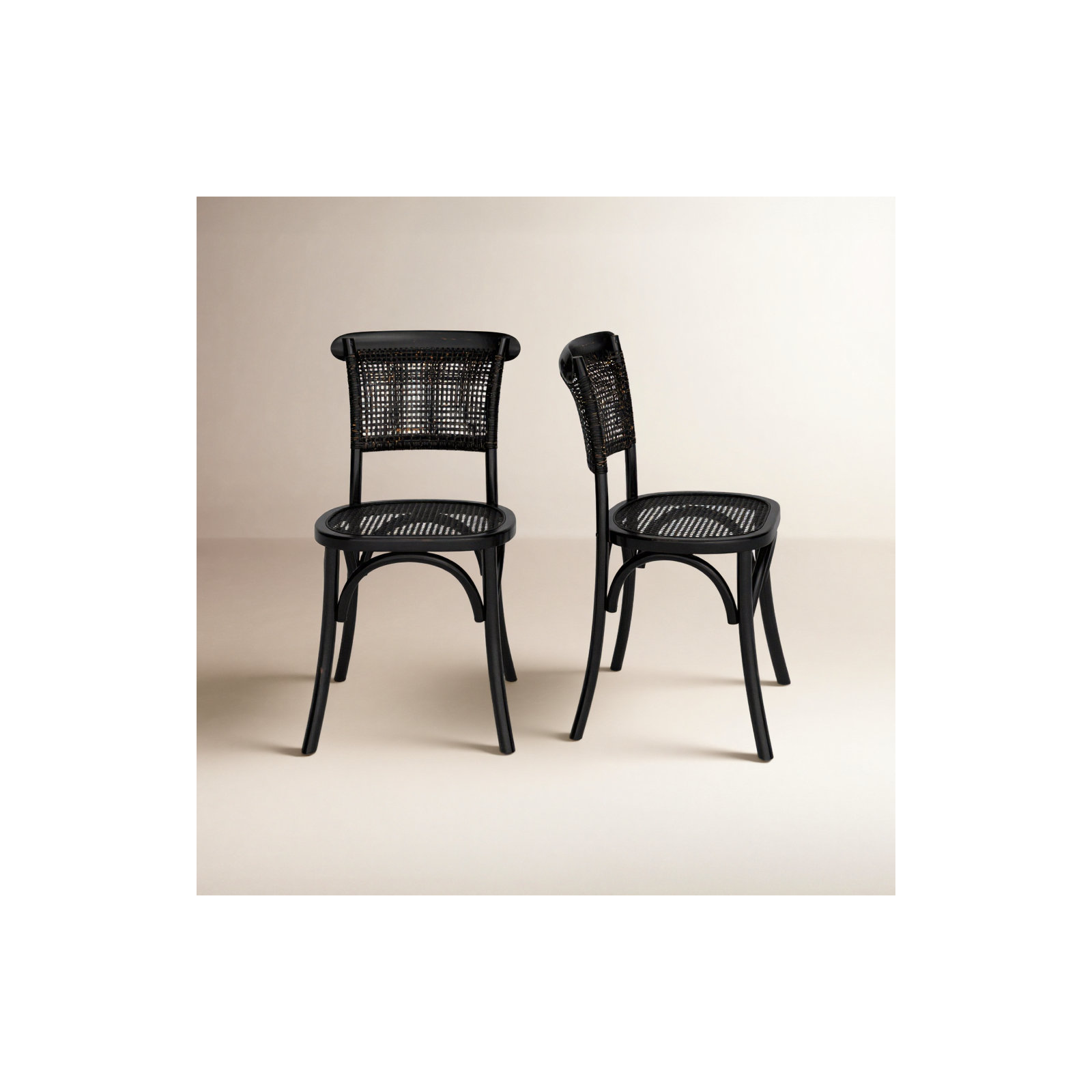 Dain Cane Side Chair, Black