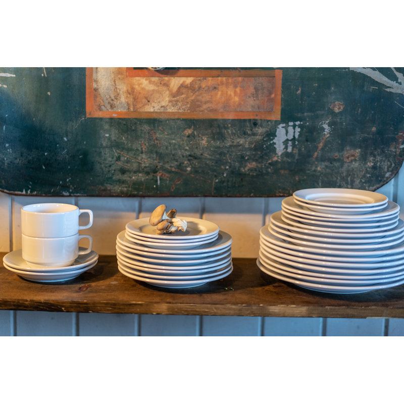 Hand-Painted White Porcelain Square Luncheon Plates Set