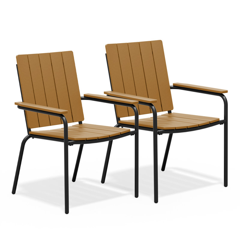 Ensemble de 2 chaises d'extérieur en polystyrène, Brown