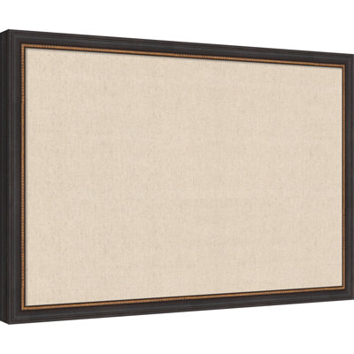 Tableau magnétique en tissu encadré, 39 x 27 cm, motif tissé neutre, pour l'organisation murale