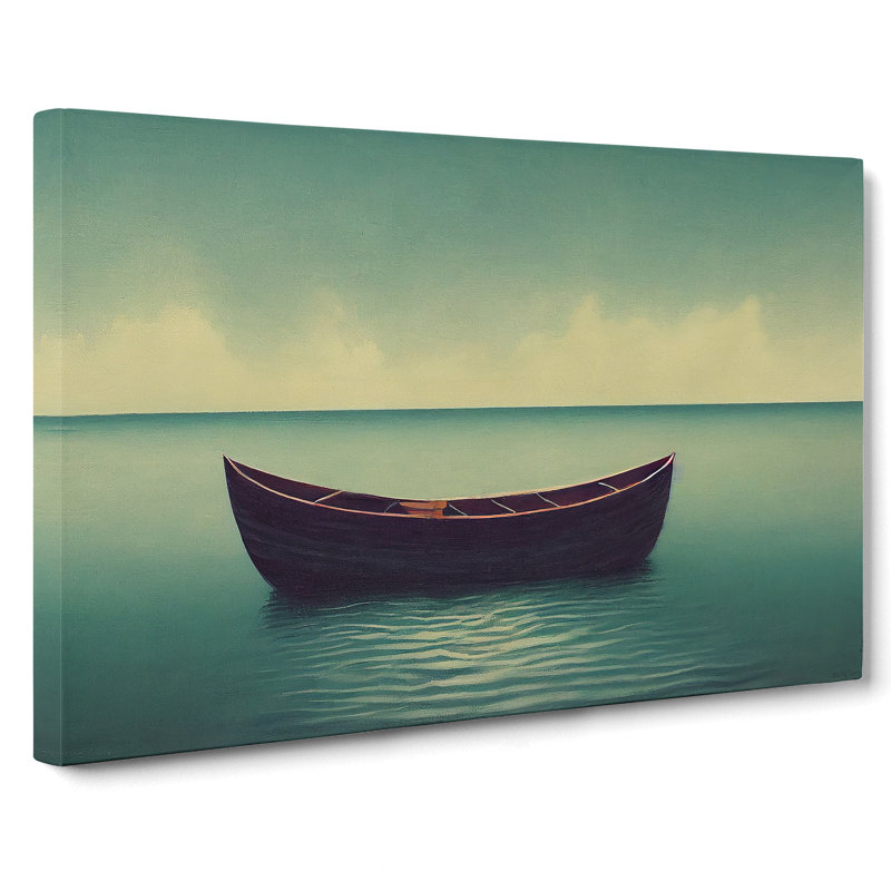 Wooden Boat - Wrapped Canvas, 35cm H x 50cm W