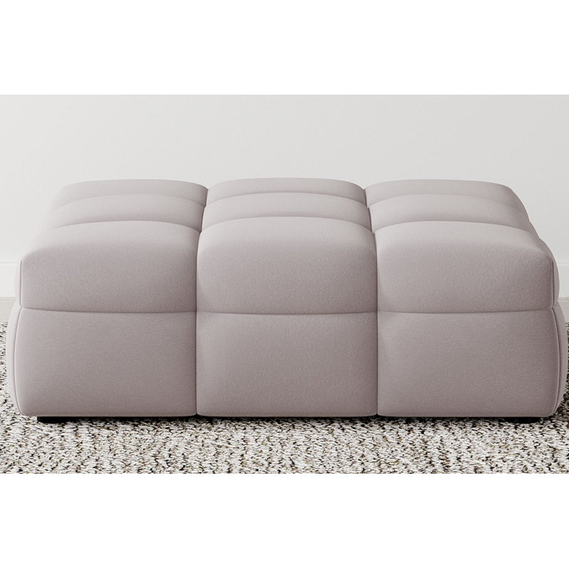 Elmfield 100cm Wide Square Solid Colour Cocktail Ottoman, Taupe