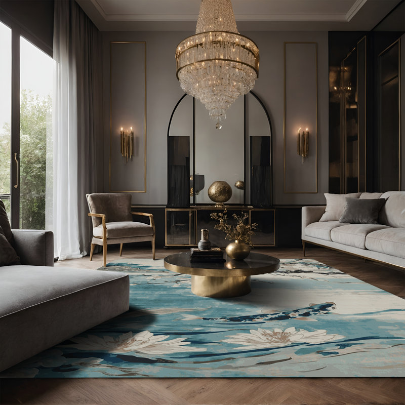 Tapis brun soyeux et moelleux, Rectangle 5 pi x 7 pi