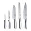Hecef 5-Piece Kitchen Knife Set, Stainless Steel Blades Rust-Resistant Satin Finish with Sheaths, One-Piece Ergonomic Handles(Sets of 5)