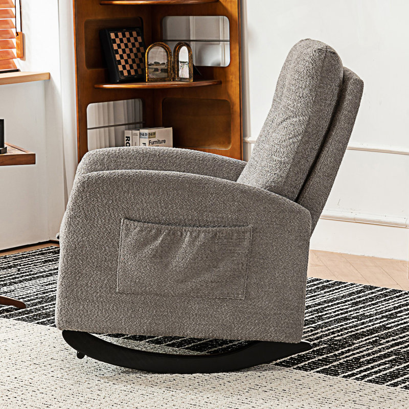 Chaise berçante d'appoint avec dossier haut, Gris