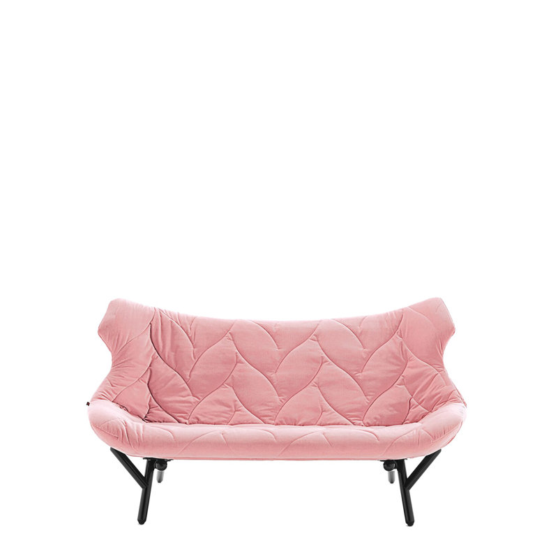 Foliage Loveseat, Black, Pink Velvet