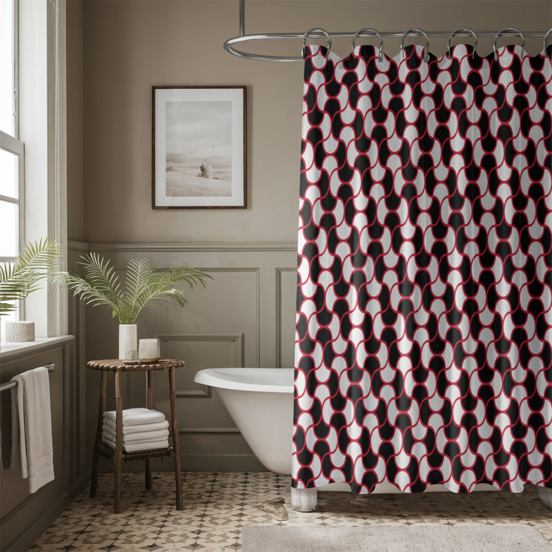 Rideau de douche Crimson Red - Premium, H 74 po x l 71 po