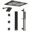  LED Bluetooth Thermostatic Shower System, Ceiling Mount Rainfall Shower Head with with Handheld Shower-95462234